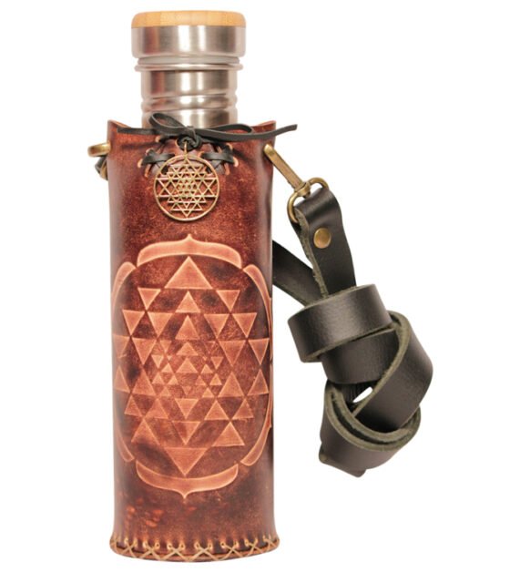 Sri Yantra Brown Deluxe Vesica waterbottlecase 1 of 4