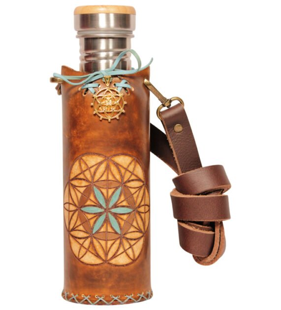 Seed of life Brown A Deluxe Vesica waterbottlecase 1 of 4
