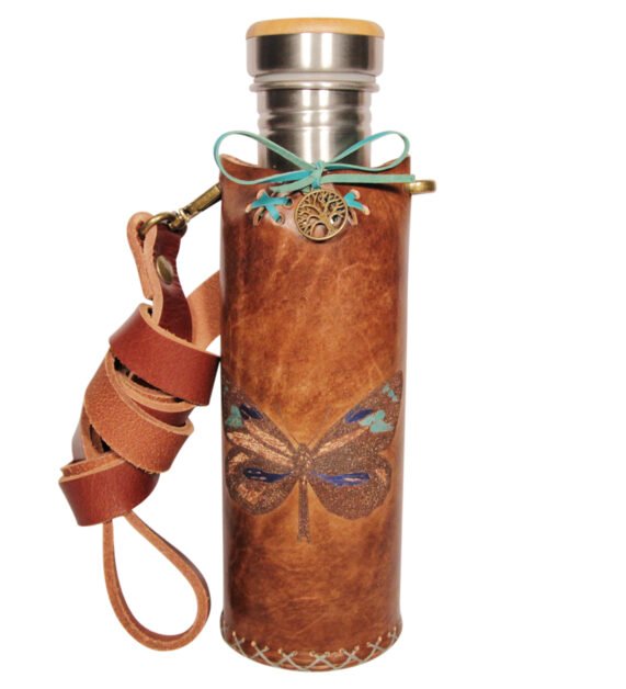Butterfly A brown Deluxe Vesica waterbottlecase 1 of 4