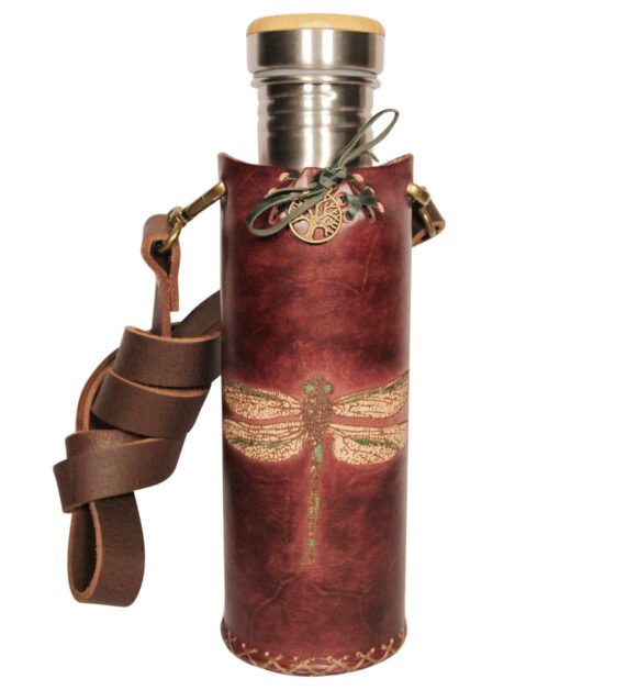 Dragonfly brown Deluxe Vesica waterbottlecase 1 of 4