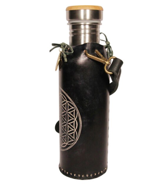 Flower of life black A Deluxe Vesica waterbottlecase 2 of 4