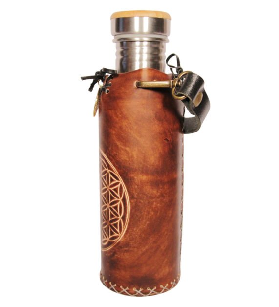 Flower of life brown Deluxe Vesica waterbottlecase 2 of 4