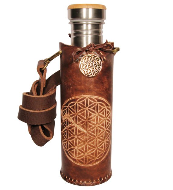 Flower of life hum brown Deluxe Vesica waterbottlecase 1 of 4