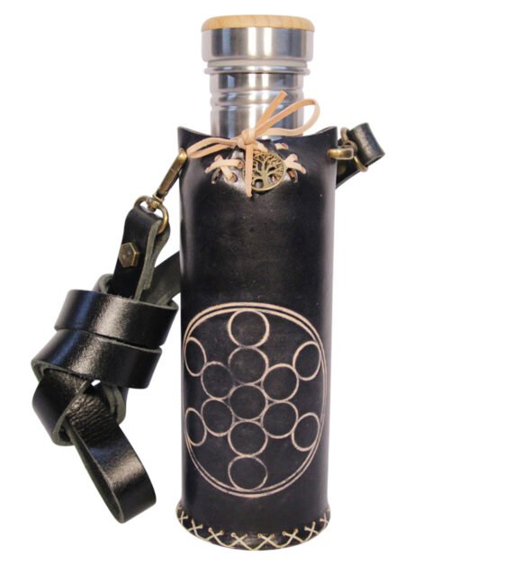 Fruit of life black Deluxe Vesica waterbottlecase 1 of 4