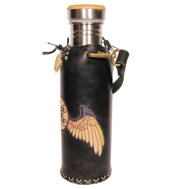 Metatrons Wings black Deluxe Vesica waterbottlecase 2 of 4