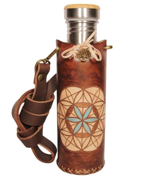 Seed of life B brown Deluxe Vesica waterbottlecase 1 of 4