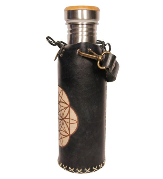 Seed of life sqr black Deluxe Vesica waterbottlecase 2 of 4