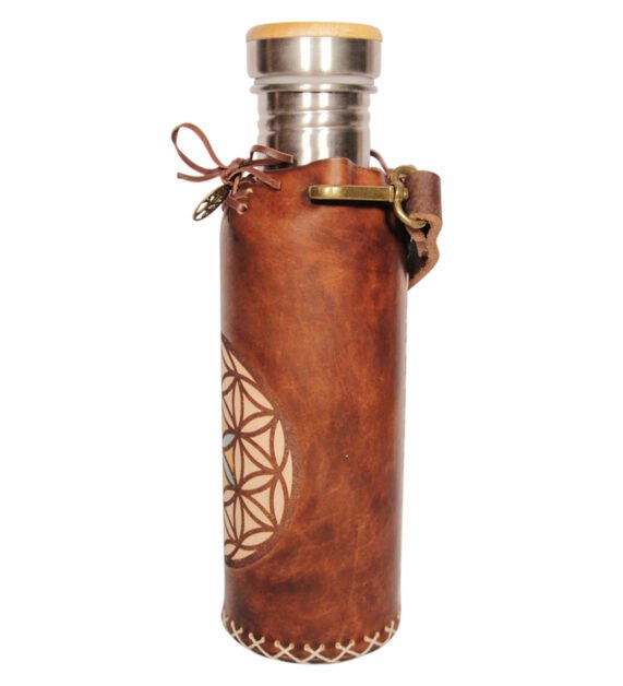 Seed of life brown Deluxe Vesica waterbottlecase 2 of 4