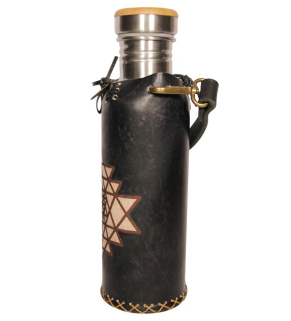Sri Yantra black Deluxe Vesica waterbottlecase Collage 2 of 4