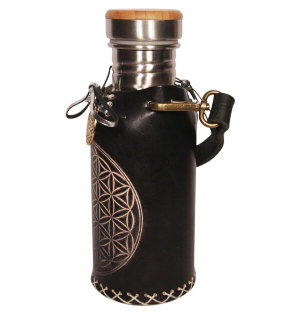 Flower of life black 532ml Deluxe Vesica waterbottlecase 2 of 4