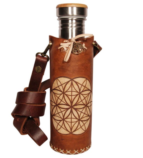 Seed of life timbrown Deluxe Vesica waterbottlecase 1 of 4
