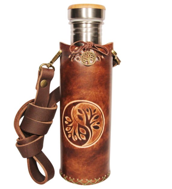 Yin Yang brown Deluxe Vesica waterbottlecase 1 of 4